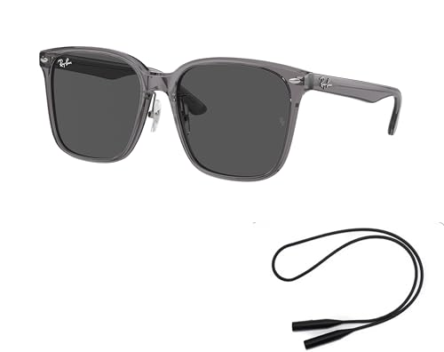 Ray-Ban RB2206D Sunglasses Bundle: RB 2206D 139987 Transparent Grey Dark Grey and Universal Anti-slip Silicone Leash2
