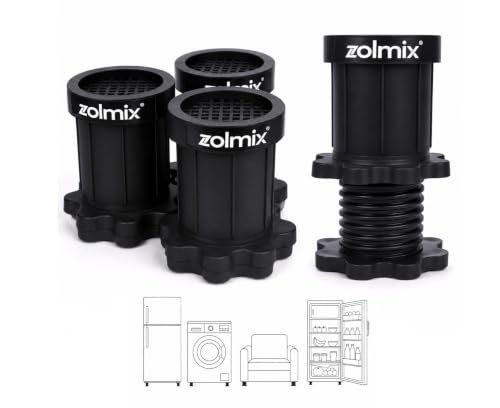 Image of ZOLMIX Height Adjustable Washing Machine Stand | Anti Vibration Pads | 4 Pc