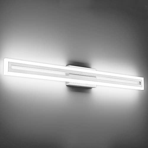 Image of SOLFART Bathroom Lighting Fixtures Over Mirror Brushed Nickel 40 Inch Led Vanity Light 6000K