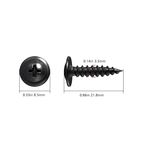 Image of Wensilon(400 pcs)#6x3 /4 inch Phillips Truss Head Wood Screws Black Galvanizing Quick Metal Self Tapping.