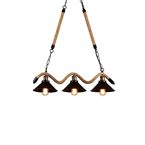 Suspension corde de chanvre pour éclairage chaleureux de restaurant et café