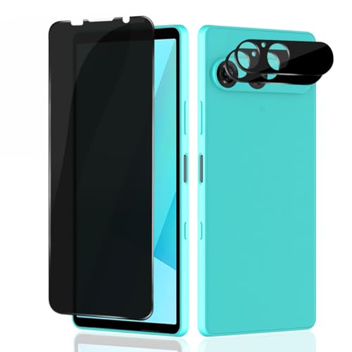 Teenrpov [2+2 Pièces Verre Trempé Anti-Espion pour Xperia 10 VII, Privacy Protection Écran + Caméra Verre Trempé, 9H Dureté Anti-Rayures Film Protecteur...