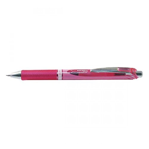 Stylo encre gel noire sans bavure Pentel Energel corps rose lot de 10
