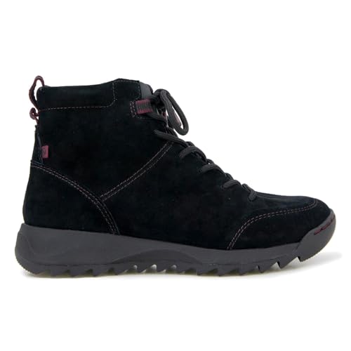 Jambu Aria - Botas casuales con cordones y punta redonda resistentes al agua para mujer, tacón bajo, 1-2 pulgadas, color negro, Negro -, 42 EU