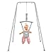 FUNLIO Saltador de puerta con soporte para bebé (6-24 meses) juego de ejercicio de columpio para jugar en interiores/exteriores para bebé niña/niño, con cadena ajustable, fácil de montar - Gris