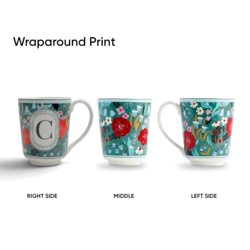Image of Shay Alphabet Mug 300ml, Letter C Printed Coffee Mug for Girls, Boys, Friends | Ceramic Mug |Glossy Finish | Ceramic Coffee Cup | Porcelain | Microwave Safe (Alphabet Mug -C)