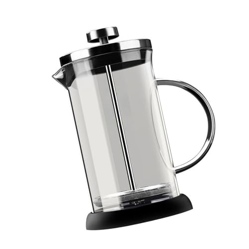 Kelisdi Cafetera portátil con vidrio reforzado y malla fina de acero inoxidable, filtro de prensas para preparar cerveza casera