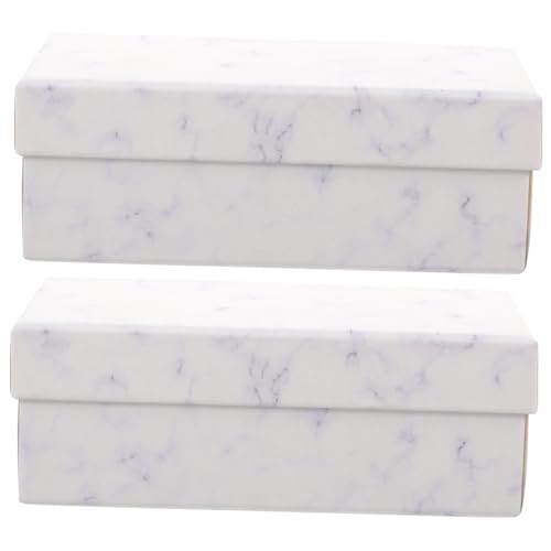 MAGICLULU 2pcs Marble Pattern Jewelry Boxes Elegant Wrapping Container for Presents Portable Present Boxes for Necklaces Holiday Decoration