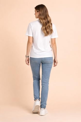 Image of Women Graphic Printed T-Shirt | Stylish Casual Half Sleeve Round Neck Cotton Tee | Trendy Printed Top for Girls & Women