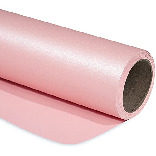 RUSPEPA Papel De Regalo Rosa Mate - Mini Rollo - Color Sólido Nacarado - Papel Brillante Perfecto Para Bodas, Cumpleaños, Navidad, Baby Shower - 43.2 cm X 10 m