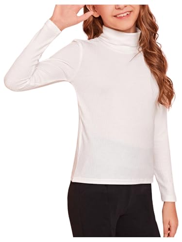Floerns Girls Solid Turtle Neck Long Sleeve Rib Knit Shirt Tee Top4