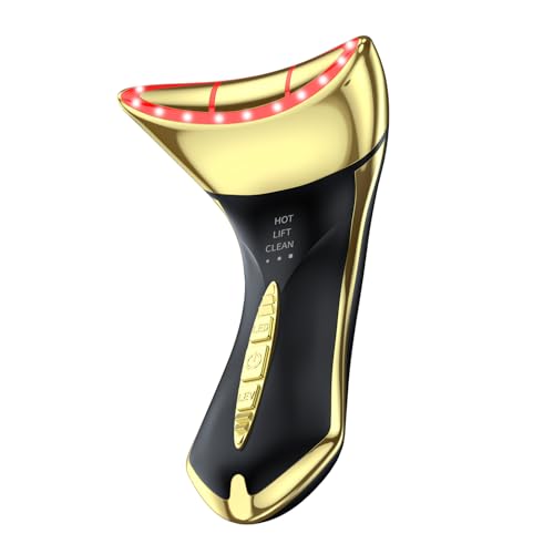 Image of Neck and Face Sculptor with 7-in-1 Led for Skin Care,Water Resistant True Beauty Glow Facial Massager (Black-Gold)
