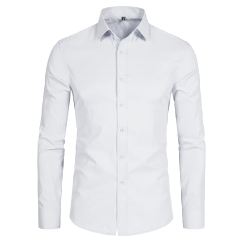 SIR7 Men's Slim Fit Stretch Dress Shirt Solid Color Microelastic Long Sleeve Casual Soft Business Button Up Shirts3