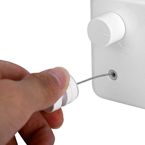 Aan de muur bevestigde waslijn, 2 intrekbare waslijnen van 4,2 m Aan de muur bevestigde wasdroger Duurzaam Eenvoudige… - Image 3