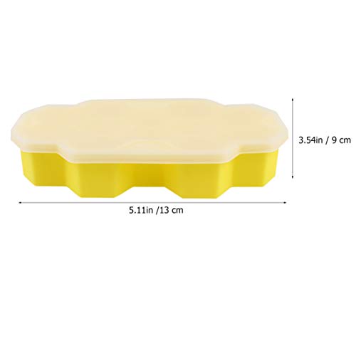 Moldes para hielo silicona amarillo con tapa miniatura 2