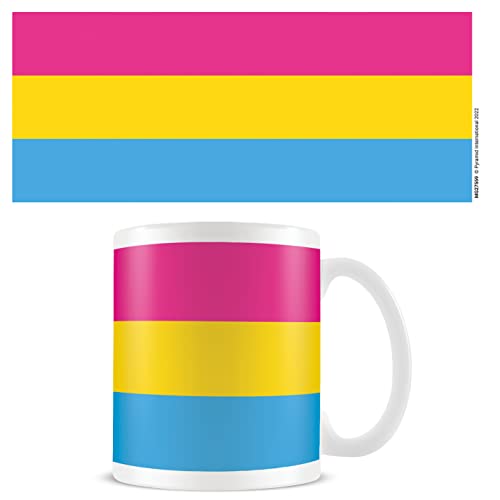 Pride Mug (Pansexual Pride Design) Flag Wrap 11oz Ceramic Mug, Blue,Pink, standard size