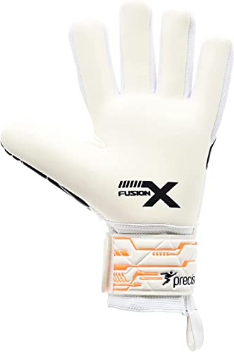 Precision Training Fusion X Negative Replica Football Adult's Goalkeeper Gloves, White, 9, White/Fluo Orange/Black - Image 3