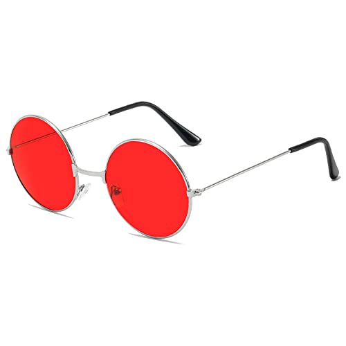 Image of 2026 New Retro Round Sunglasses For Women Ladies European And American Trend Eyewear Metal Frame Jelly Sun Glasses(Color:Red)