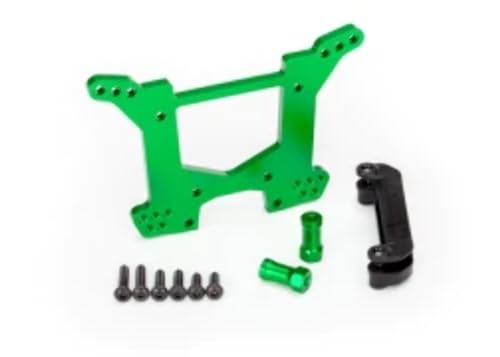 Support d'amortisseurs arrière aluminium vert Traxxas pour renforcer la suspension Rustler