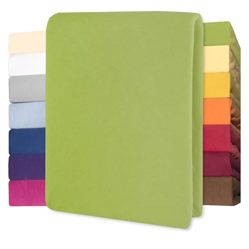 CelinaTex Lucina bebés niños sábanas Ajustables Camas para bebé Camas para niños algodón 60x120-70x140 cm Verde