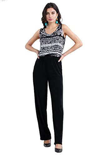 Jostar Women's Elastic Waist Pants – Pull On Acetate Non Iron Stretch Straight Leg Relaxed Fit Basic Trouser2