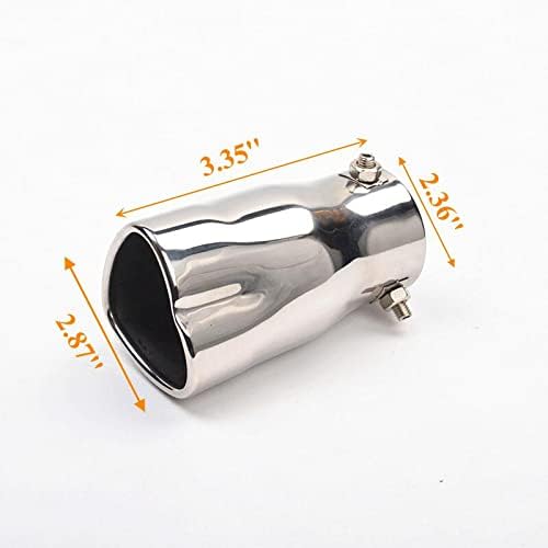 Car Accessories Heart Shaped Universal Car Exhaust Muffler Tip Stainless Steel Pipe Chrome Exhaust Tail Muffler Tip Pipe (Chrome)