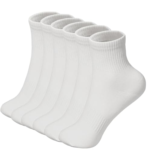 Image of Women's Ankle Socks Cotton Gym Mini Athletic Crew running Sock for women 6 Pairs