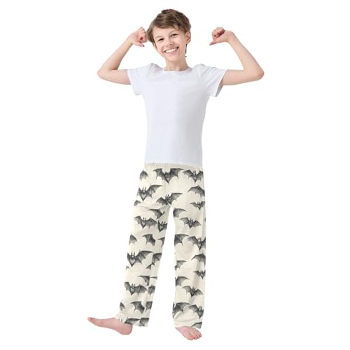 Boys' Pants Halloween Scary Bat Long Bottoms Jogger Pants Elastic Waist Trousers with Pockets S-XL2