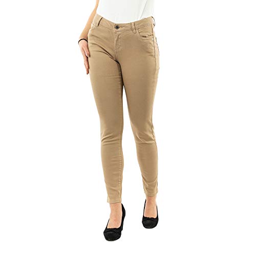 Morgan Vaquero skinny talle bajo Beige 40
