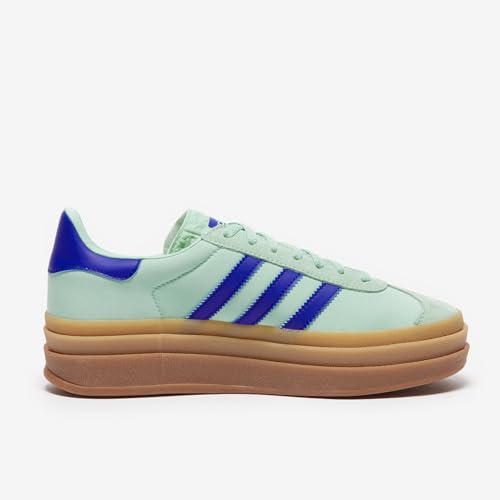 Image of adidas Originals Gazelle Bold Women's Sneakers, Clear Mint /Lucid Blue /Gold Metallic, Size 6