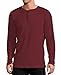 QUALFORT Men's Henley Long Sleeve Shirt Slim fit Beefy Waffle Lightweight Outdoor Tees Fall Tops Dark Red X-Large