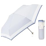 Waterfront 折りたたみ傘 雨傘 umbulatio シリーズ 『 ネオミニ 折 』 フェミニンボーダー ライト ブルー 51cm 持ち運びに便利 新感覚のミニサイズ 耐風 15m/s + 撥水 4級 + UV ケア レディース U351-0873LB1-B4