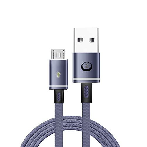 Micro USB Cable Supports fast/Quick Charge Data cable fast charging 4.8 A Output Fabric Nylon Braided LED Indication Metal Heads for Mobiles, Tablets 