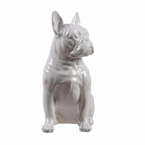 Estatua Bulldog Francés Blanca 25 cm Decoración Interior miniatura 2