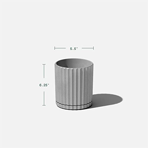 Image of Veradek Demi Series Demi 6 inch Planter w /Tray - Grey, 2 Pack