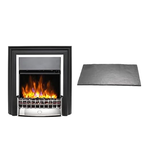 Dimplex Cheriton Deluxe Optiflame Chrome Freestanding Electric Fire and Slate Effect Hearth Pad