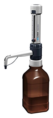 Scilogex SCI-Spense Bottletop Chemical Dispenser, Adjustable Volume, Fully Autoclavable, with Bottle Neck Adaptors, 5-50ml Volume
