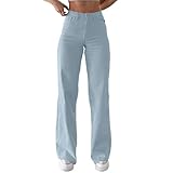 Jeans Damen Baggy Y2k Boyfriend Jeanshose Gerades Bein Hip Hop Straight Vintage Denim Hose Locker Streetwear Schlupfjeans Freizeithose Sommer Winter Hosen