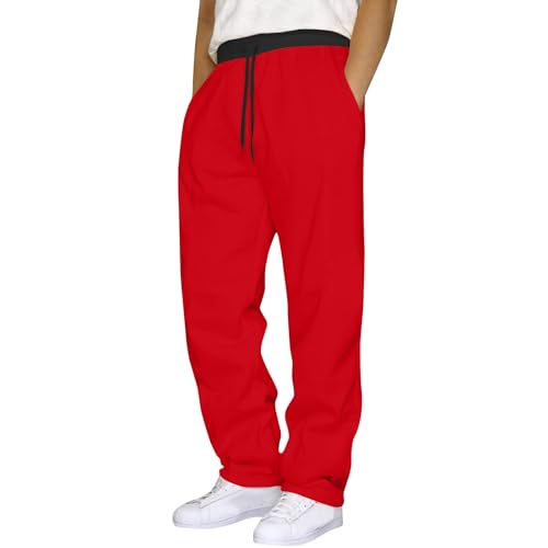Mens Pajama Pants Fleece Casual Drawstring Sleep Pants Color Block Pj Bottoms Sweatpants with Pockets2