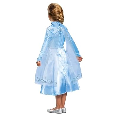 Disguise Disney Elsa Frozen 2 Deluxe Girls' Halloween Costume Blue, 3T-4T