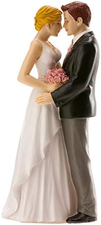 dekora 305058 Brautpaar Hugging Bride and Groom Figurine for Wedding Cake 18 cm, White