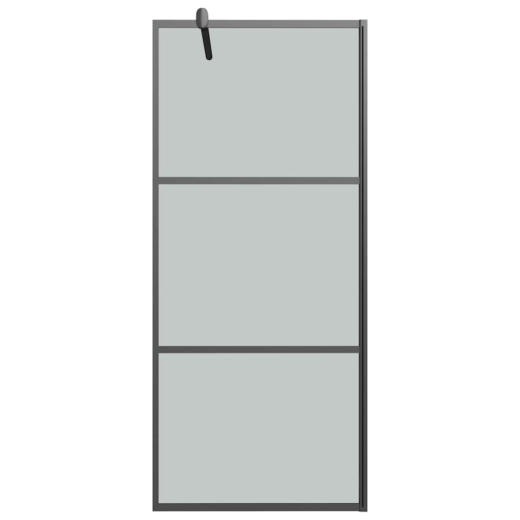 Ścianka prysznicowa Walk-In prysznic 90 x 195 cm szkło ESG ciemna czarna rama aluminiowa regulowana ochrona przed pryskaniem ściana boczna łazienka nisza akcesoria sanitarne montaż