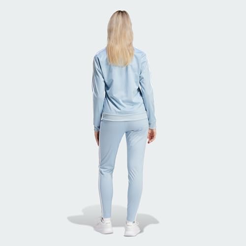adidas Fato de treino feminino Essentials com 3 listras, azul maravilha azul/branco, M