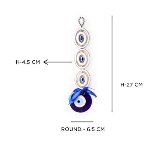 Image of Oval Evil Eye Wall Hanging Decoration for Protection & Positivity | Nazar Battu for Home Entrance | Aesthetic Home Decor & Wall Decor Items | Ideal for Car Dashboard Accessories & Gift
