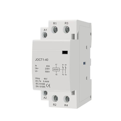 Contacteur CA domestique 2P 2NC rail DIN 230V, isolant haute performance 63A
