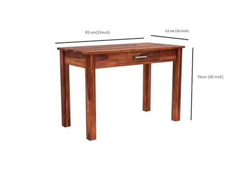 Image of Solid Wood Folding Study Table Laptop Computer Pc Writing Foldable Desk for Home & Office Space Saving Sleek Design (Teak-Finish, Standard)