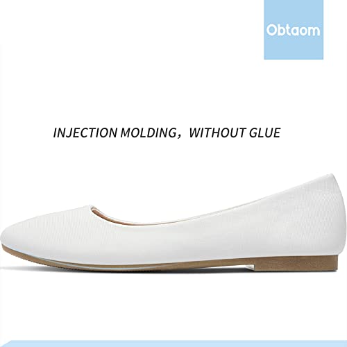 Image of Obtaom Round Toe Women Flat Shoes Slip on Girls Dress Black Ballet Flats
