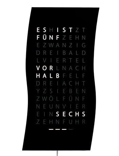 Kellys Finest Wortuhr Wave IP Schwarz satiniert Kellys Finest Wortuhr Wave IP Schwarz satiniert