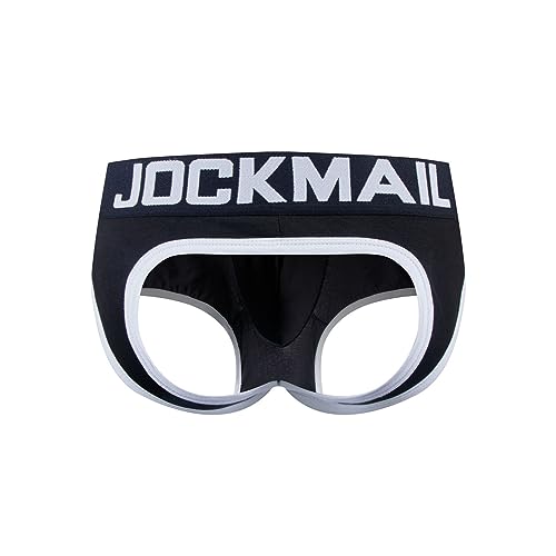 JOCKMAIL Men's Cotton Boxer Underwear Jockstrap Bottomless Mens Backless Trunks Brief Shorts 5