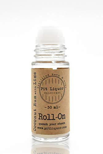 Pit Liquor Roller Men's Roll-On Deodorant Travel Size (Coconut Rum) (Coconut Rum, 30ml)